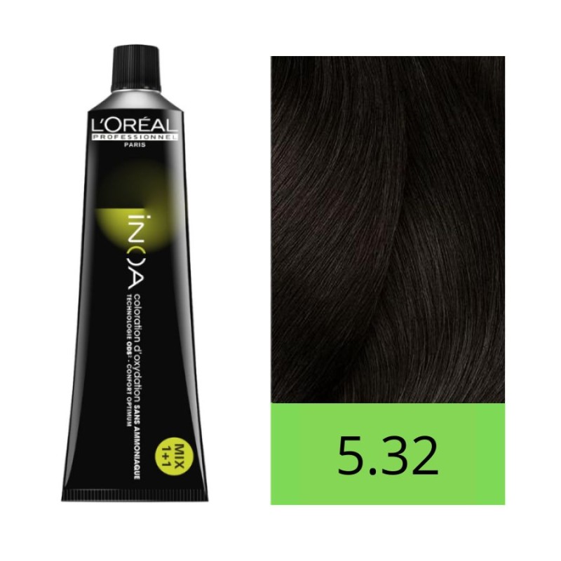 L'Oréal Tinte Inoa Sin Amoniaco nº 5.32 Castaño Claro Dorado Irisado 60 gr