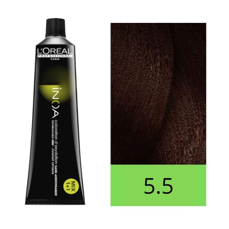 L'Oréal Tinte Inoa Sin Amoniaco nº 5.5 Castaño Claro Caoba 60 gr