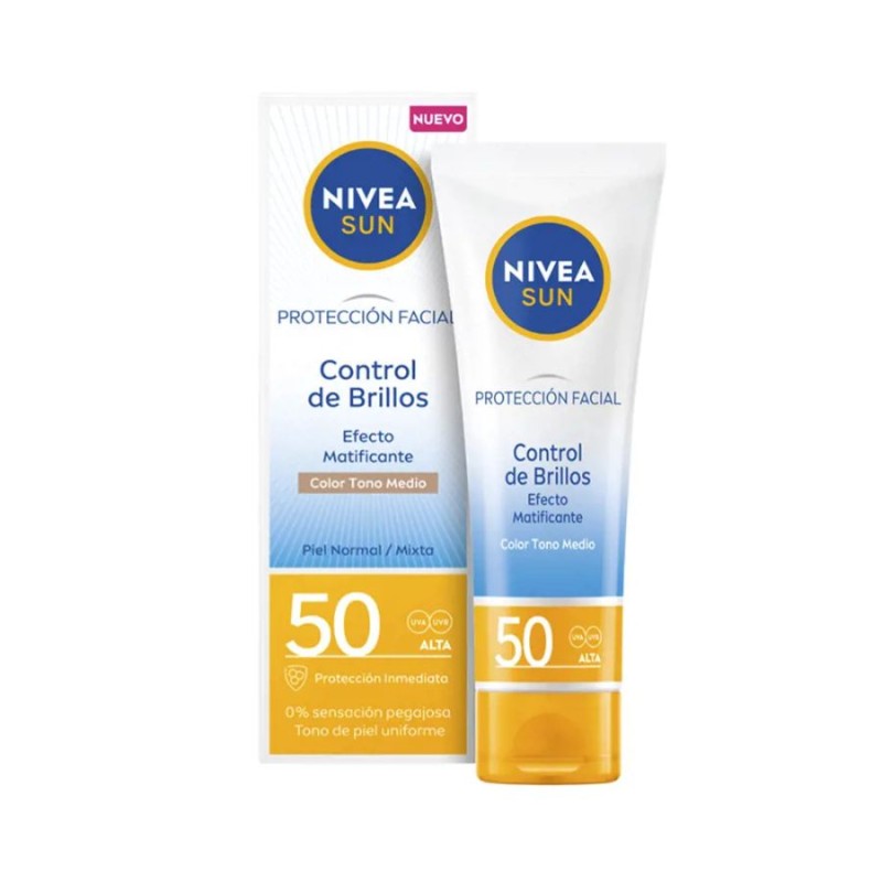 Nivea Sun Control Brillos Facial Matificante Medio SPF50 40 ml