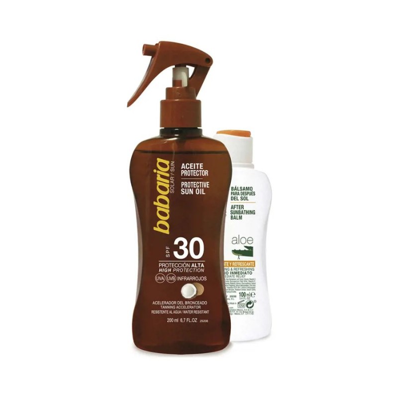 Babaria Solar Aceite Coco SPF30 Lote 2 pz