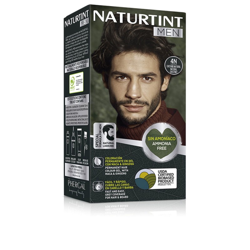 NATURTINT MEN tinte sin amoniaco 4Ncastano natural 1 u