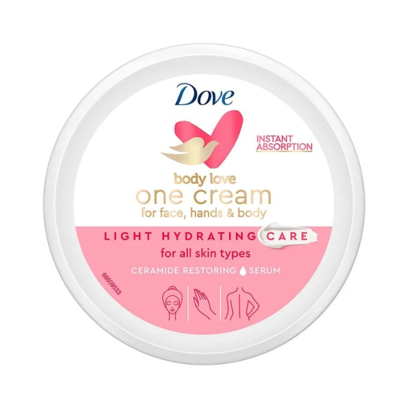 Dove Light Hydrating Cream Cara, Cuerpo y Manos 250 ml