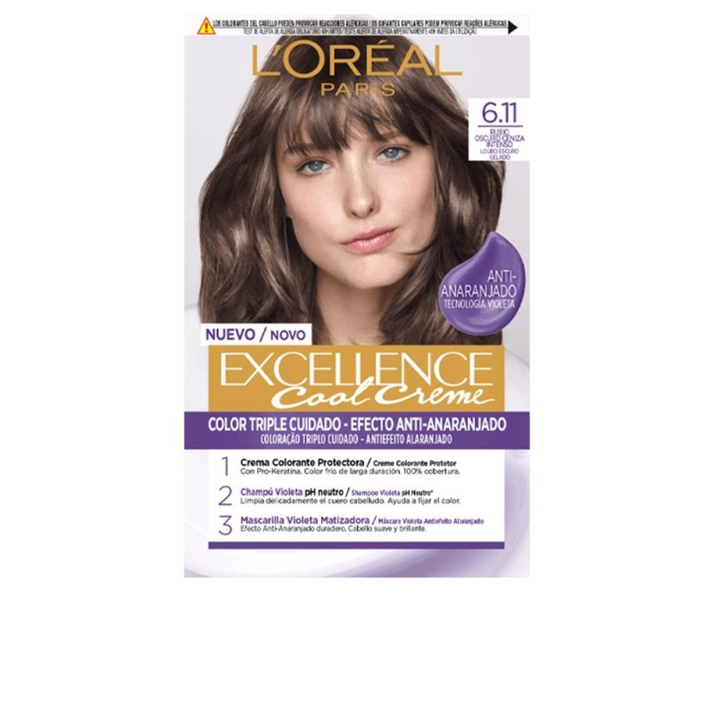 L'Oreal Tinte Excellence Cool 6.11 Rubio Oscuro Ceniza 192 ml