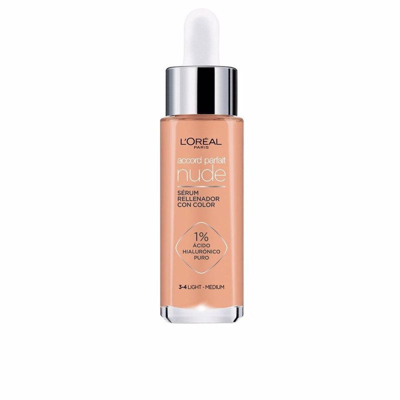 L'Oréal Accord Parfait Nude Serum con Color 3-4 Light Medium 30 ml