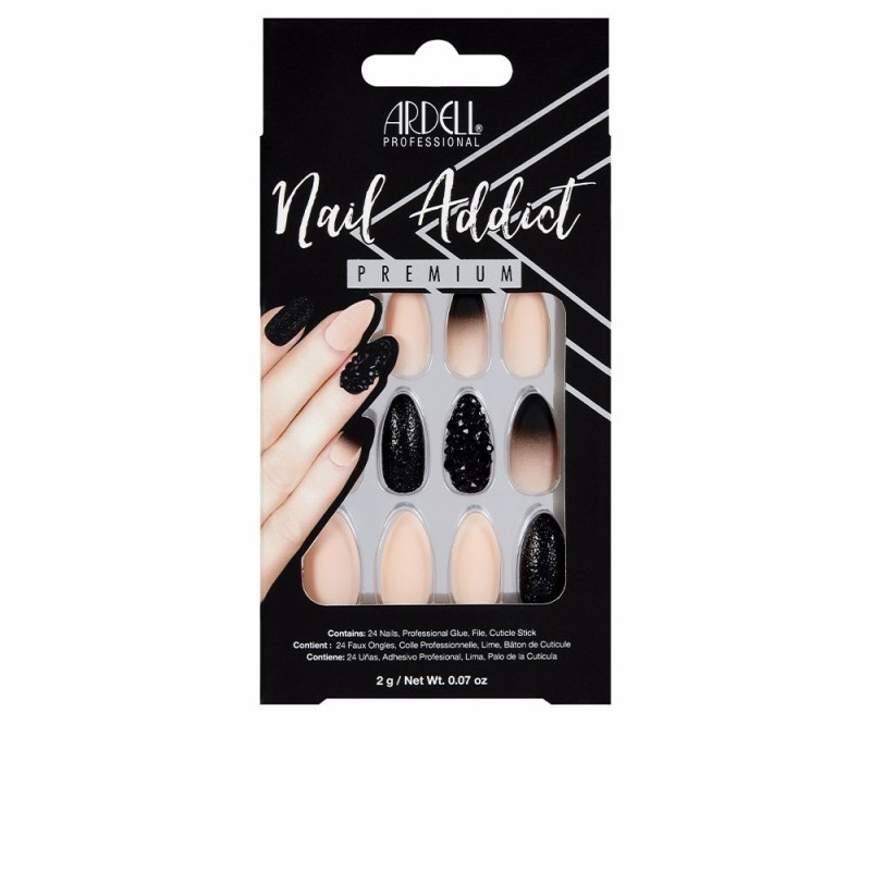 Ardell Nail Addict Black Stud & Pink Ombre 1 ud
