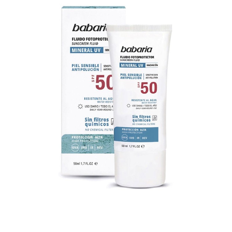 Babaria Solar Mineral UV Fluido Fácil Fotoprotector SPF50 50 ml