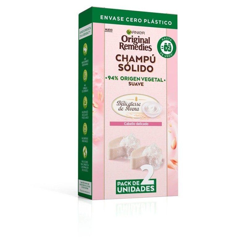 Garnier Original Remedies Champú Sólido Suave de Avena 2 x 60 gr