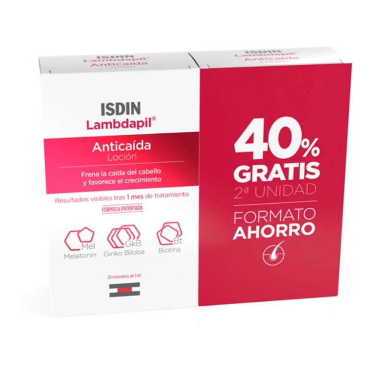 Isdin Lambdapil Anticaída Loción Monodosis Dúo 2 x 20 ud