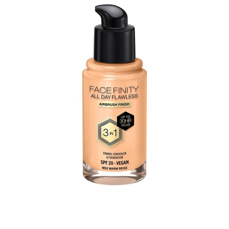 Max Factor Facefinity All Day Flawless 3 In 1 Foundation W62 Warm Beige 30 ml