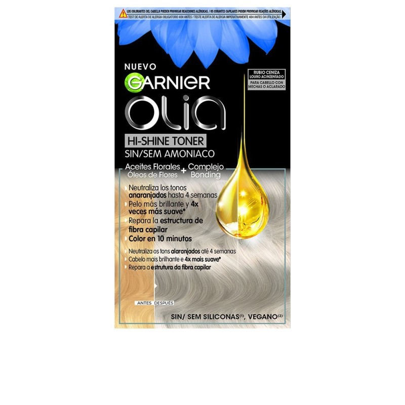 OLIA HI SHINE TONER coloracion semipermanente neutralizador de tonos 91 rubio ceniza 3 pz
