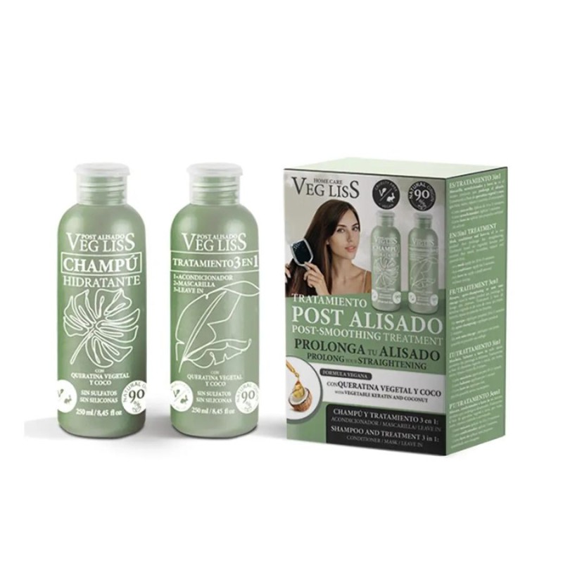 Veg Liss Post Alisado Vegano Champú y Tratamiento 3 en 1 2 ud