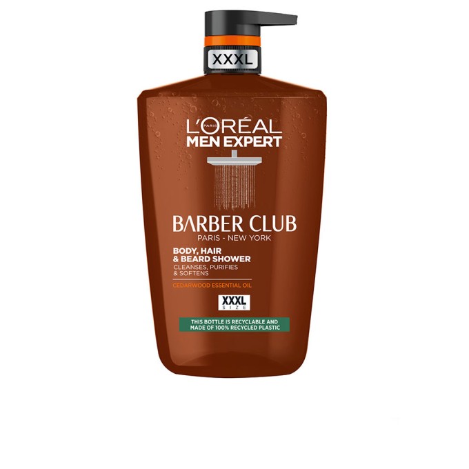 MEN EXPERT BARBER CLUB ducha cuerpo, cabello y barba 1000 ml
