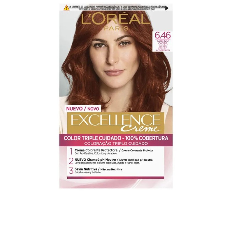 L'Oréal Tinte EXCELLENCE Creme 6.46 Rubio Oscuro Cobrizo Caoba 192 ml