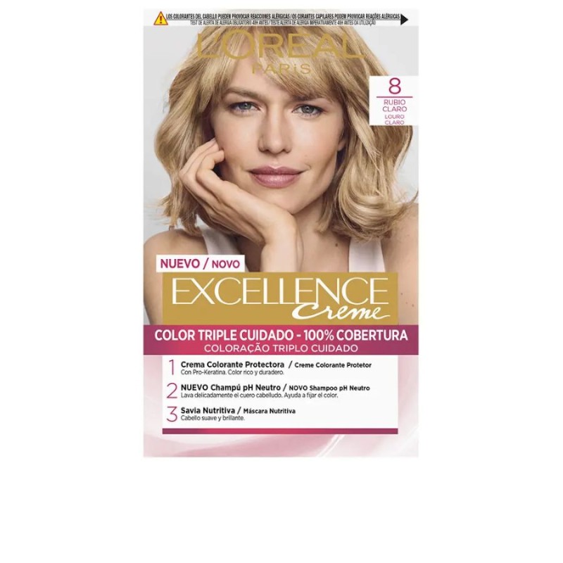 L'Oréal Tinte EXCELLENCE Creme 8 Rubio Claro 192 ml