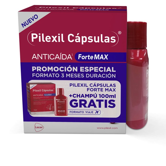 PILEXIL FORTE MAX cápsulas anticaída + champú 2 u
