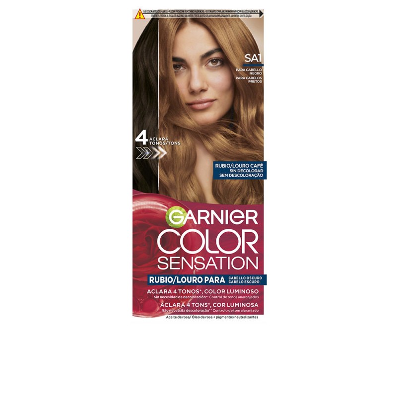 COLOR SENSATION tinte rubio luminoso sin decoloracion para cabello oscuro Louro Cafe 5 u