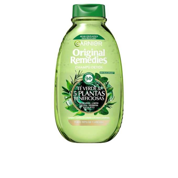 ORIGINAL REMEDIES champú té verde y 5 plantas beneficiosas 400 ml